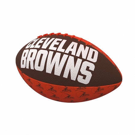 Logo Brands Cleveland Browns Repeating Mini-Size Rubber Football 608-93MR-3
